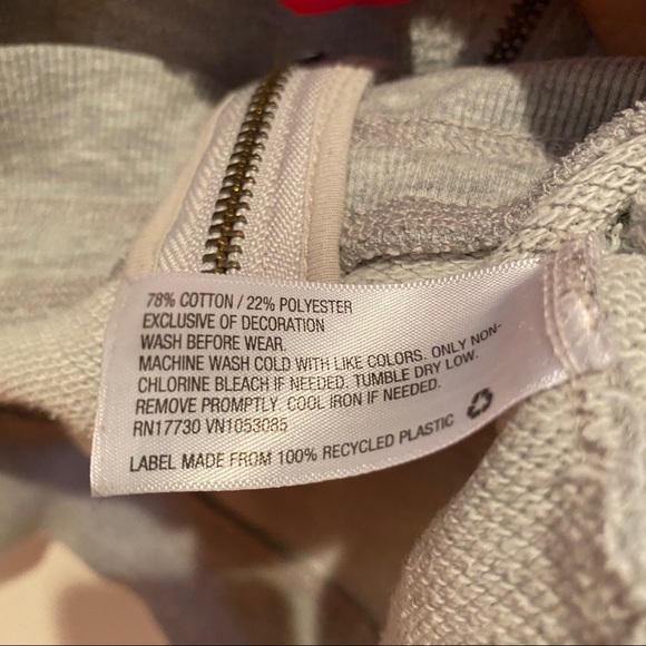 Cat & Jack Girls' Zip-Up Hooded Grey Sweatshirt - Picture 5 of 7